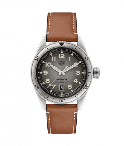 TAG Heuer Autavia Calibre 5 Stainless Steel / Grey / Leather