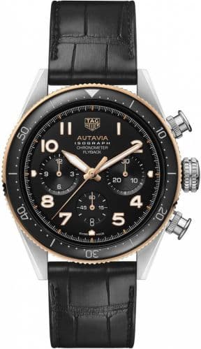TAG Heuer Autavia Heuer 02 Isograph Stainless Steel / Rose Gold / Black / Strap