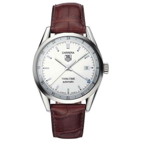 TAG Heuer Carrera Calibre 7 Twin Time Stainless Steel / Silver / Strap