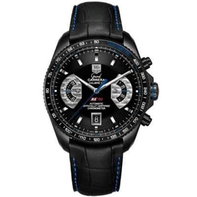 TAG Heuer Grand Carrera Calibre 17 RS150 Titanium PVD / Black - Blue / Alligator