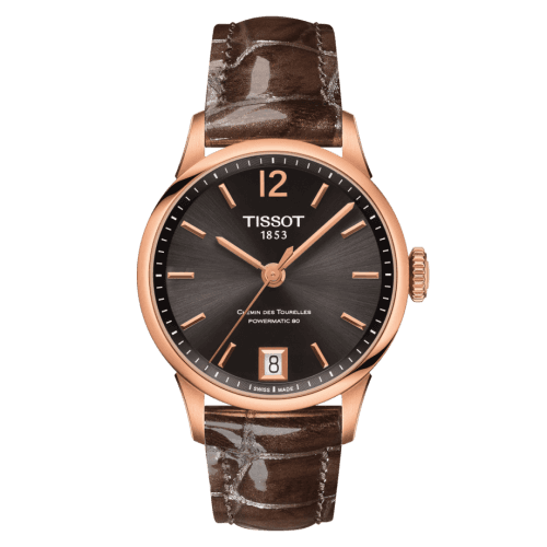 Tissot Chemin Des Tourelles Powermatic 80 32 Rose Gold PVD / Brown / Strap