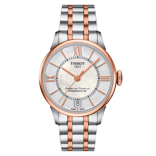 Tissot Chemin Des Tourelles Powermatic 80 32 Stainless Steel / Rose Gold PVD / MOP / Bracelet
