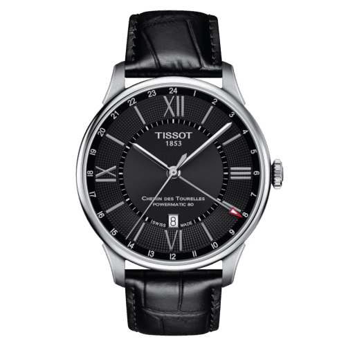 Tissot Chemin Des Tourelles Powermatic 80 GMT 42 Stainless Steel / Black / Strap