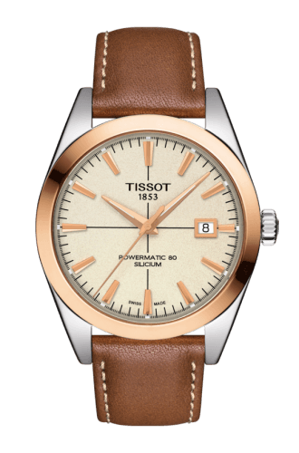 Tissot Gentleman Powermatic Stainless Steel - Red Gold / Cream / Strap