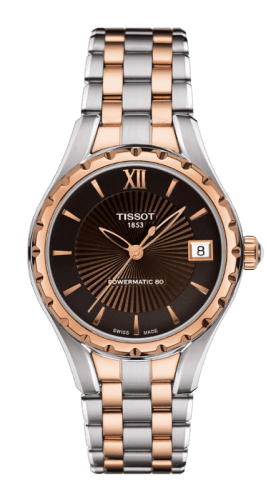 Tissot Lady 80 Automatic Stainless Steel / PVD Gold / Brown