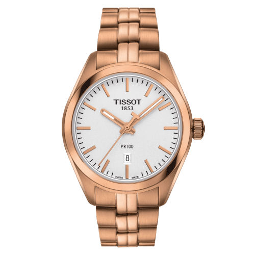 Tissot PR 100 Quartz 33 Rose Gold PVD / Silver / Bracelet