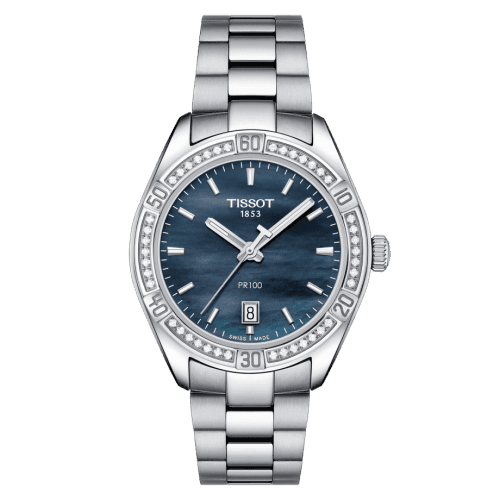 Tissot PR 100 Sport Chic 36 Stainless Steel - Diamond / Black MOP / Bracelet