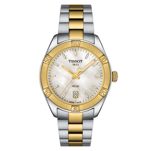 Tissot PR 100 Sport Chic 36 Stainless Steel - Yellow Gold / MOP / Bracelet