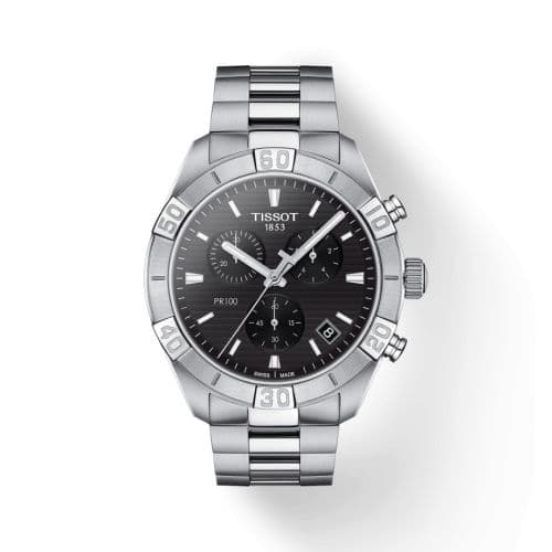 Tissot PR 100 Sport Gent Chronograph Stainless Steel / Black / Bracelet