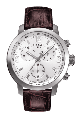 Tissot PRC 200 Quartz Chronograph Silver Leather