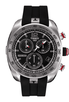 Tissot PRS 330 Quartz Chronograph 44 Stainless Steel / Black / Rubber