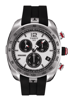 Tissot PRS 330 Quartz Chronograph 44 Stainless Steel / Silver / Rubber