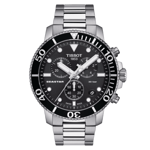 Tissot Seastar 1000 Chronograph Quartz 45.5 Stainless Steel / Black / Bracelet