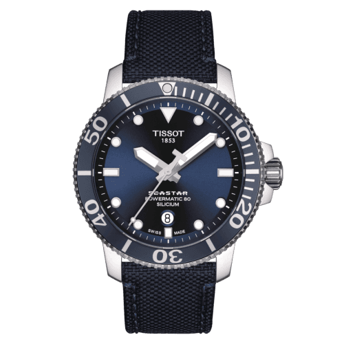 Tissot Seastar 1000 Powermatic 80 Silicium 43 Stainless Steel / Blue / Fabric