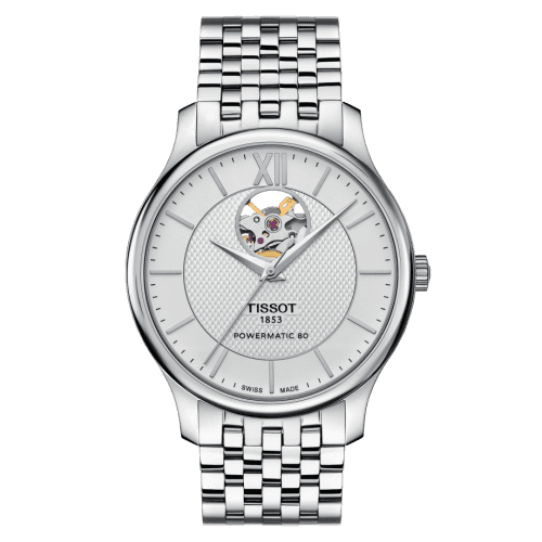 Tissot Tradition Powermatic 80 Open Heart 40 Stainless Steel / Silver / Bracelet