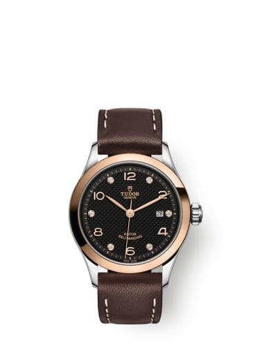Tudor 1926 28 Stainless Steel / Rose Gold / Black - Diamond / Strap