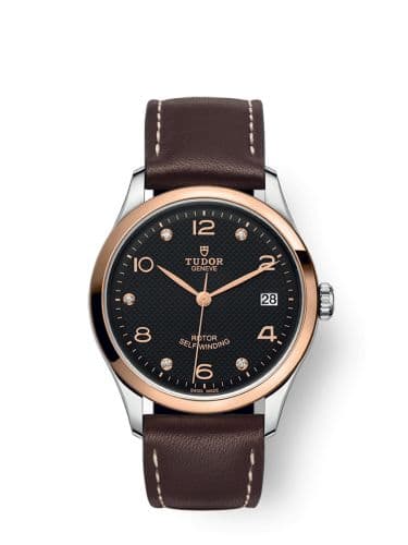 Tudor 1926 36 Stainless Steel / Rose Gold / Black - Diamond / Strap