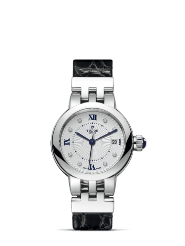 Tudor Clair de Rose 26 Stainless Steel / Silver-Diamond / Alligator
