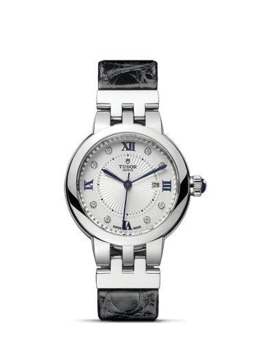 Tudor Clair de Rose 30 Stainless Steel / Silver-Diamond / Alligator