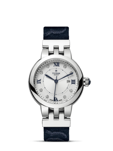 Tudor Clair de Rose 30 Stainless Steel / Silver-Diamond / Fabric
