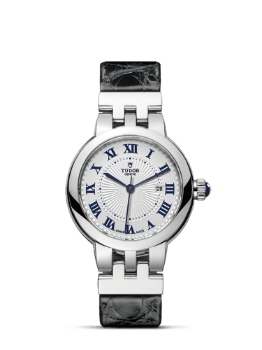 Tudor Clair de Rose 30 Stainless Steel / Silver-Roman/ Alligator