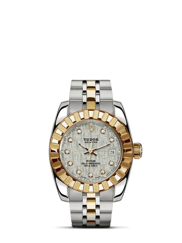 Tudor Classic 28 Stainless Steel / Yellow Gold / Fluted / Silver-Diamond / Bracelet