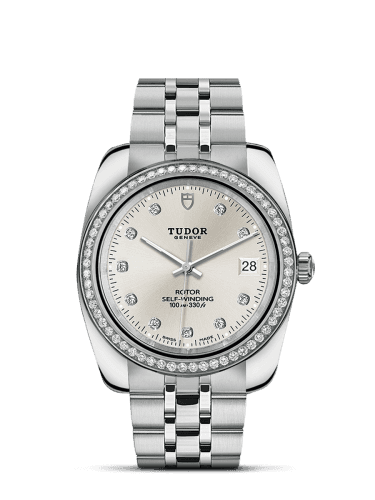 Tudor Classic 38 Stainless Steel / Diamond / Silver-Diamond / Bracelet