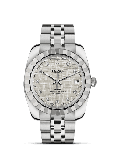 Tudor Classic 38 Stainless Steel / Fluted / Silver-Diamond / Bracelet