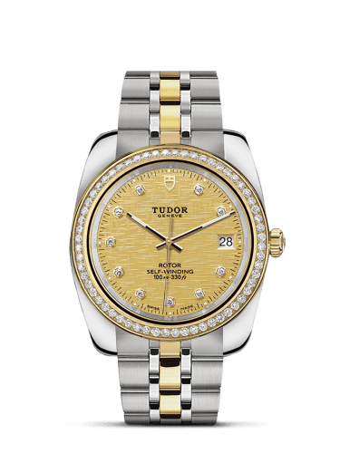 Tudor Classic 38 Stainless Steel / Yellow Gold / Diamond / Champagne-Diamond / Bracelet