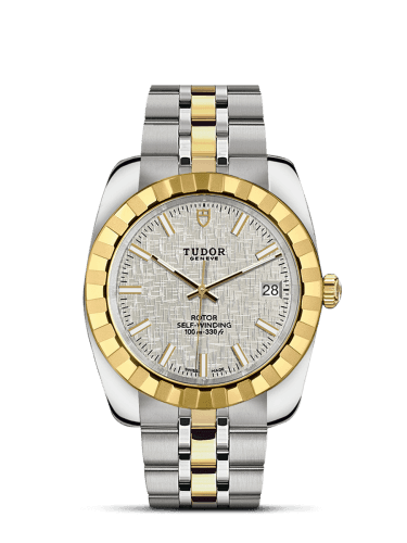 Tudor Classic 38 Stainless Steel / Yellow Gold / Fluted / Silver / Bracelet