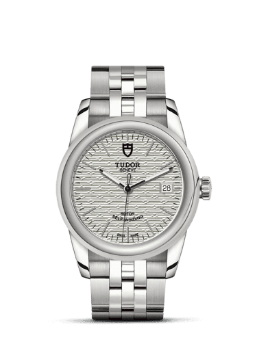 Tudor Glamour Date 36 Stainless Steel / Jacquard Silver / Bracelet