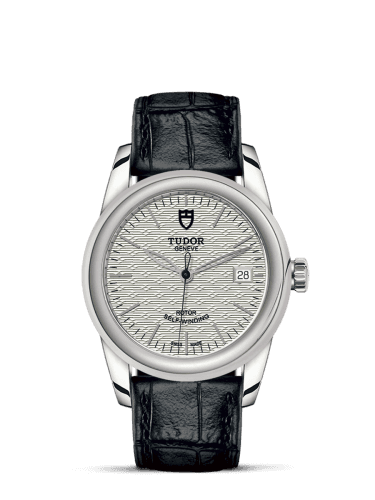 Tudor Glamour Date 36 Stainless Steel / Jacquard Silver / Strap