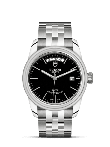Tudor Glamour Day + Date Stainless Steel / Black / Bracelet
