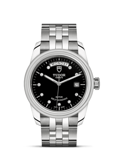 Tudor Glamour Day + Date Stainless Steel / Black-Diamond / Bracelet