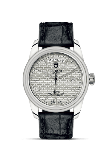 Tudor Glamour Day + Date Stainless Steel / Jacquard Silver / Strap