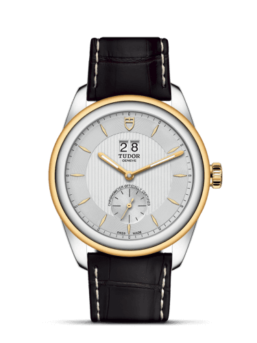 Tudor Glamour Double Date Stainless Steel / Yellow Gold / Silver/ Strap