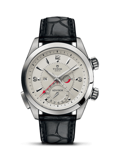 Tudor Heritage Advisor Stainless Steel / TItanium / Silver / Alligator