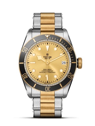 Tudor Heritage Black Bay Black S&G / Stainless Steel / Yellow Gold / Champagne / Bracelet