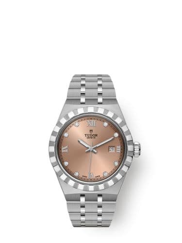 Tudor Royal Date 28 Stainless Steel / Salmon - Diamond