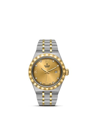 Tudor Royal Date 28 Stainless Steel / Yellow Gold / Champagne - Diamond