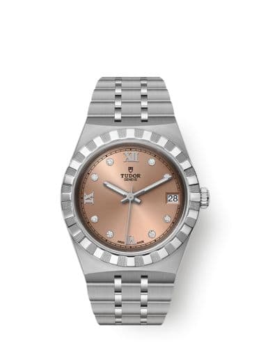 Tudor Royal Date 34 Stainless Steel / Salmon - Diamond
