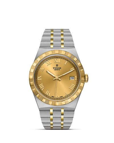 Tudor Royal Date 38 Stainless Steel / Yellow Gold / Champagne - Roman