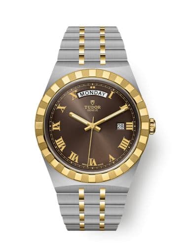 Tudor Royal Day-Date 41 Stainless Steel / Yellow Gold / Chocolate - Roman