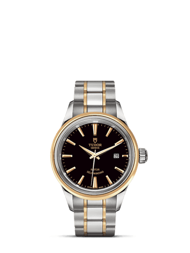 Tudor Style 28 Stainless Steel / Yellow Gold / Black / Bracelet