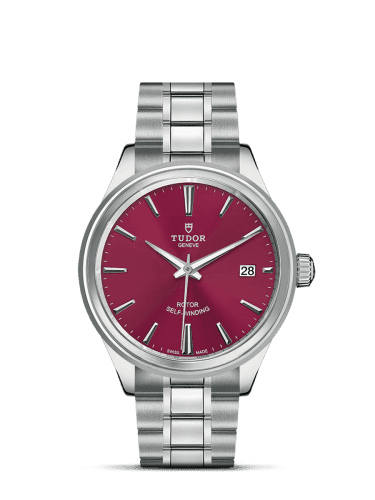 Tudor Style 38 Stainless Steel / Burgundy / Bracelet