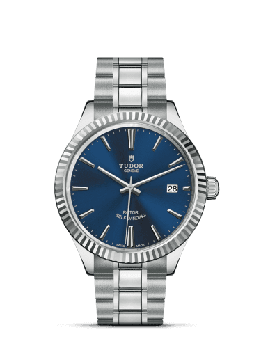 Tudor Style 38 Stainless Steel / Fluted / Blue / Bracelet