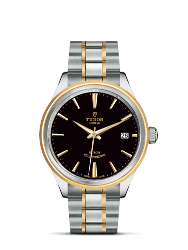 Tudor Style 38 Stainless Steel / Yellow Gold / Black / Bracelet