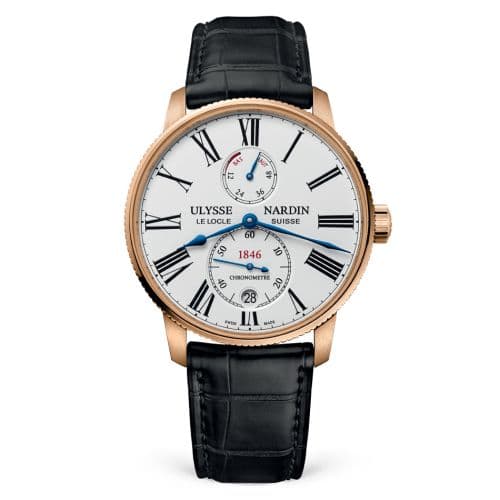 Ulysse Nardin Marine Torpilleur Rose Gold / White / Alligator