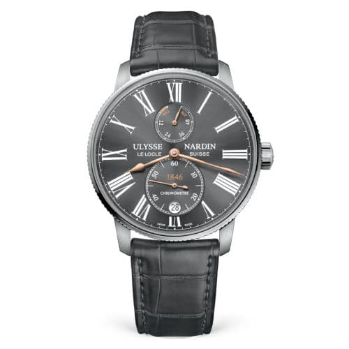 Ulysse Nardin Marine Torpilleur Stainless Steel / Grey / Alligator