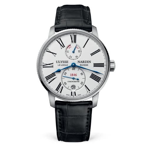 Ulysse Nardin Marine Torpilleur Stainless Steel / White / Alligator